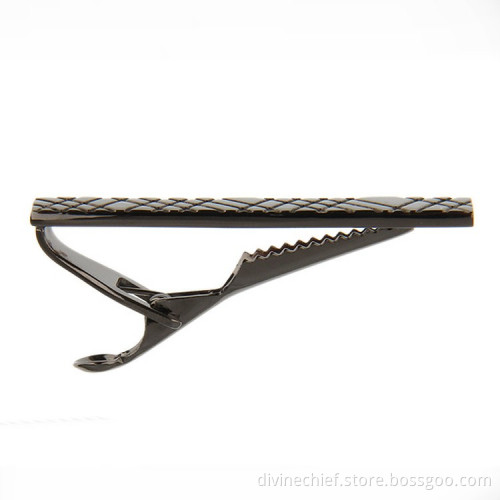 Fashion Custom Black Plated Metal Tie Clip In Cuff Links & Tie Clips